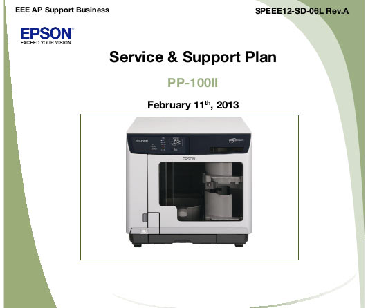 Epson PP-100II Service and Support Plan plus Parts List