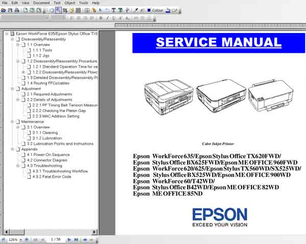 Epson Workforce 545 Printer Error Turn Power Off And Th 5950