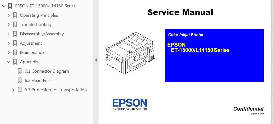 Epson <b>L14150 Series, ET-15000 Series </b> printers Service Manual  <font color=red>New!</font>