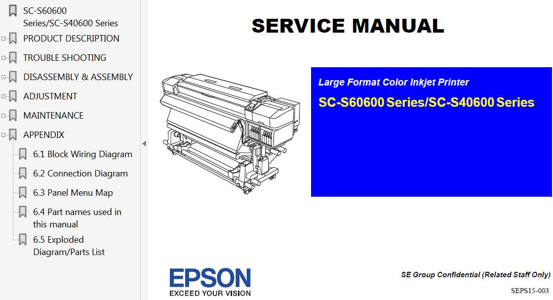 Epson Sure Color SC-S60600, SC-S60610, SC-S60650, SC-S60670, SC-S60680, SC-S40600, SC-S40610, SC-S40650, SC-S40670, SC-S40680 Printer Service Manual