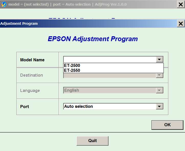 How how do i reset epson et2500