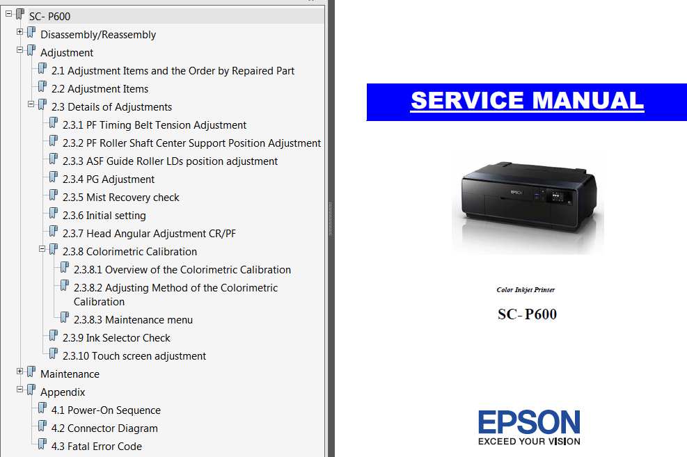 Epson Sure Color <b>SC-P600, SC-P607, SC-P608, PX5V2 Series</b> printers Service Manual and Connector Diagram  <font color=red>New!</font>