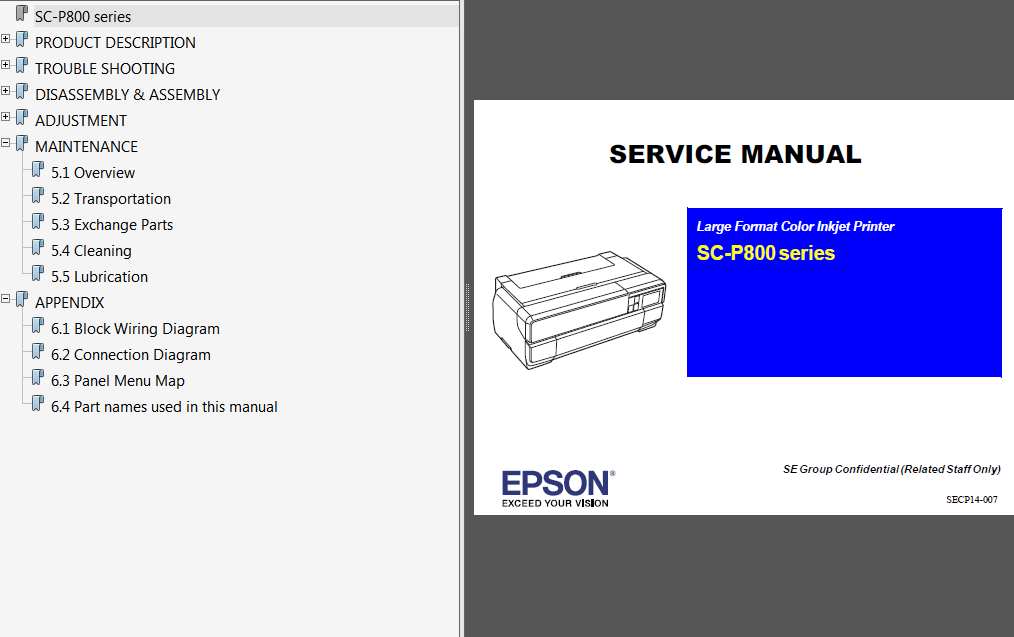 Epson Sure Color <b>P800, P807, P808, PX3V</b> printers Service Manual and Connector Diagram  <font color=red>New!</font>