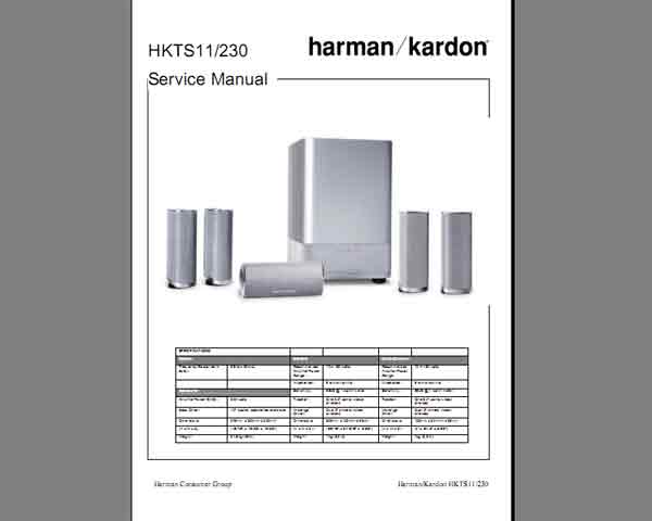 Kardon HKTS11-230 Service and Schematics Diagram, Electrical Parts List and Exploded View - Service Manuals download service