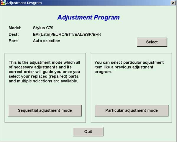 Epson C79 Service Adjustment Program
