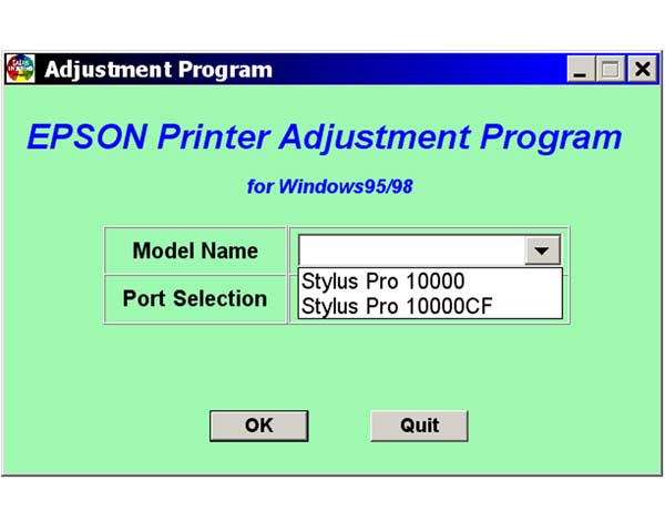 Epson Pro 10000, 10000CF Service Adjustment Program <font color=red>New!</font>
