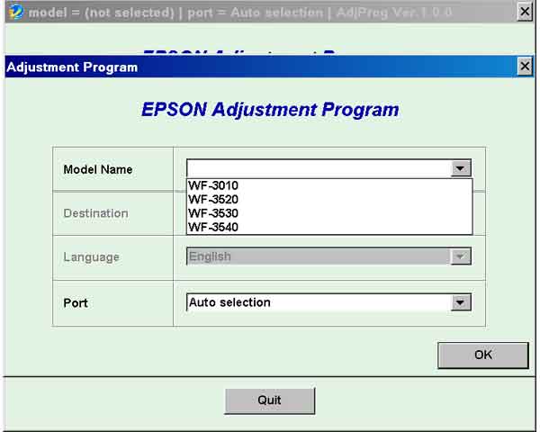Epson <b>WorkForce WF-3010, WF-3520, WF-3530, WF-3540</b> (EURO, CISMEA) Ver.1.0.0 Service Adjustment Program  <font color=red>New!</font>