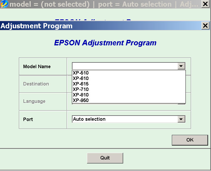 adjustment program epson Xp 760