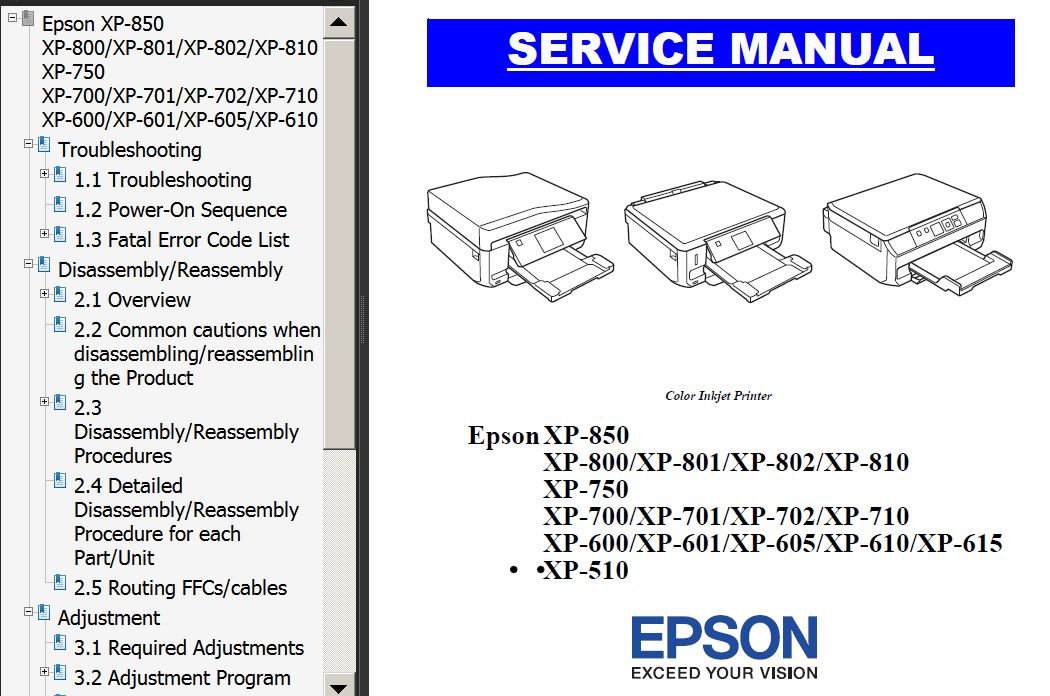 Epson XP-510, XP-600, XP-601, XP-605, XP-610, XP-615, XP-700, XP.