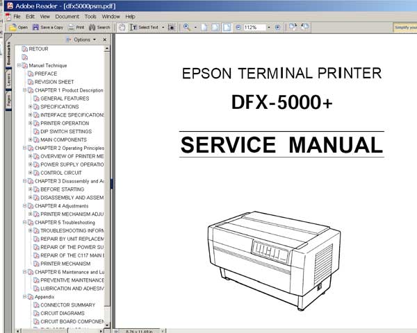 Epson DFX-5000+ Printer <br> Service Manual