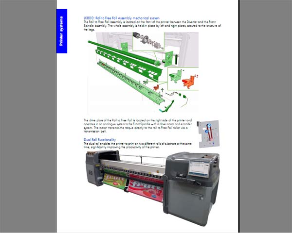 HP Designjet L65500 and Scitex LX600, LX800, LX820, LX850 Series   Printers Service Manual and Parts List and Diagrams