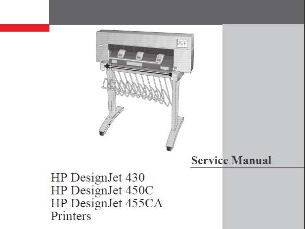 HP DesignJet 430, 450C, 455CA Plotters Service Manual, Parts and Diagrams