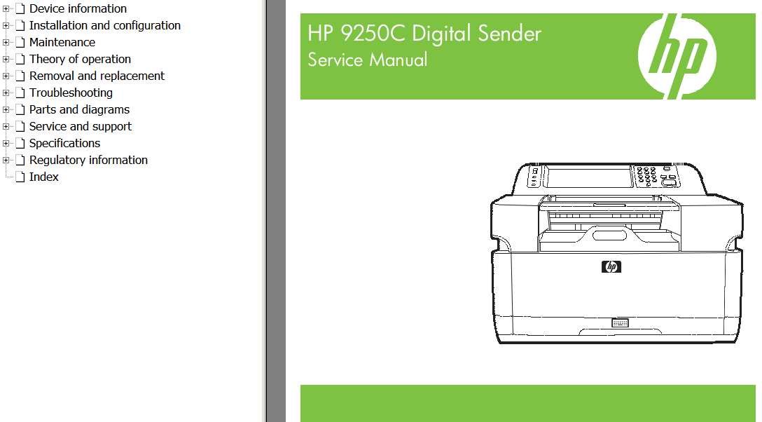 HP Digital Sender 9250C Service Manual, Parts and Diagrams