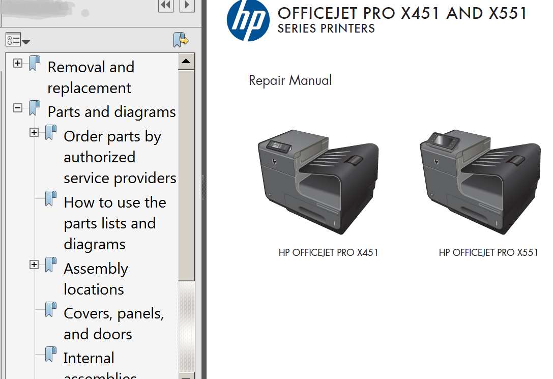 Hp Officejet Pro X451 Service Manual