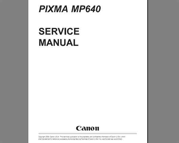 CANON MP640 Service Manual - Service Manuals download