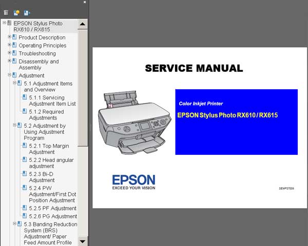 Epson RX610, RX615 Printer Service Manual